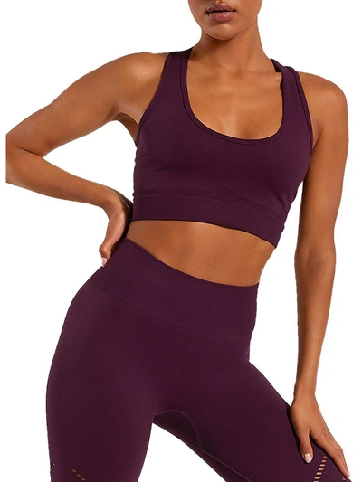 Shop Koral Daisy Womens Fitness Workout Sports Bra In Purple