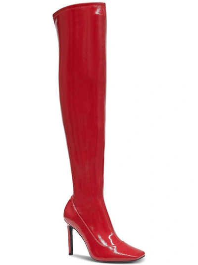 Inc Keenah Womens Patent Square Toe Thigh-high Boots In Multi