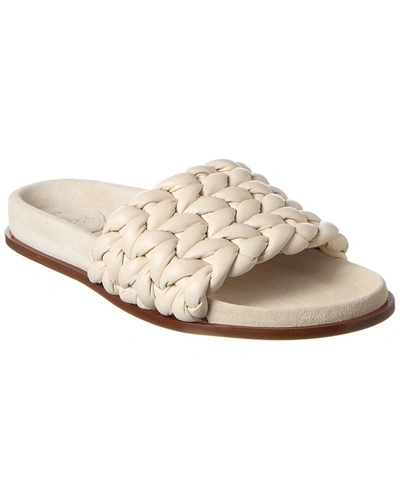 Shop Chloé Kacey Leather Slide In White