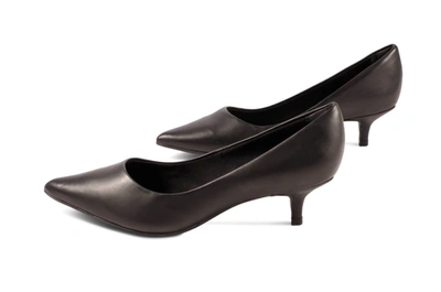Terro Bunny Heels In Black Leather In Brown