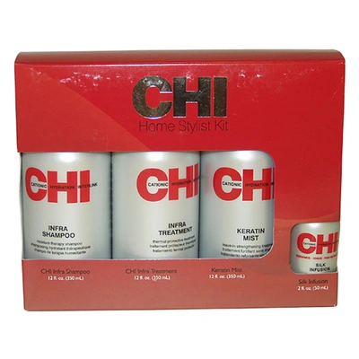 Shop Chi Home Stylist Kit By  For Unisex - 4 Pc Kit 12oz Shampoo, 12oz Treatment, 12oz Keratin Mist, 2oz S
