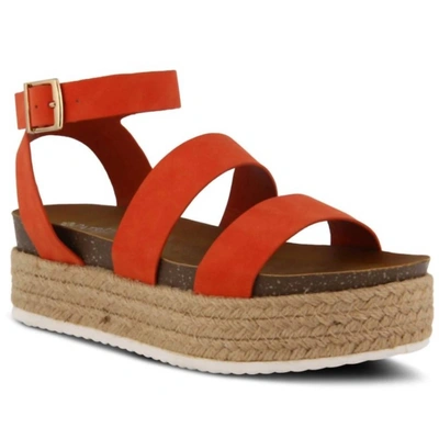Shop Spring Step Shoes Larissa Wedge Sandal In Orange