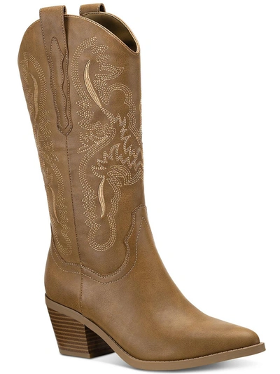 Shop Sun + Stone Bernarrd Womens Faux Leather Pointed Toe Cowboy, Western Boots In Multi