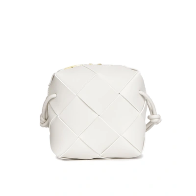 Shop Tiffany & Fred Paris Tiffany & Fred Smooth Woven Leather Crossbody Bag In White