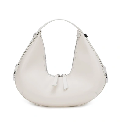 Shop Tiffany & Fred Paris Tiffany & Fred Smooth Leather Adjustable Shoulder Bag In White
