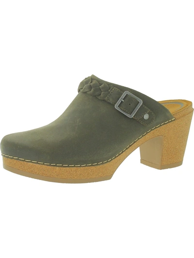 Shop Aetrex Corey Womens Suede Slip On Mule Sandals In Green