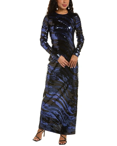 Shop Halston Whitney Gown In Blue