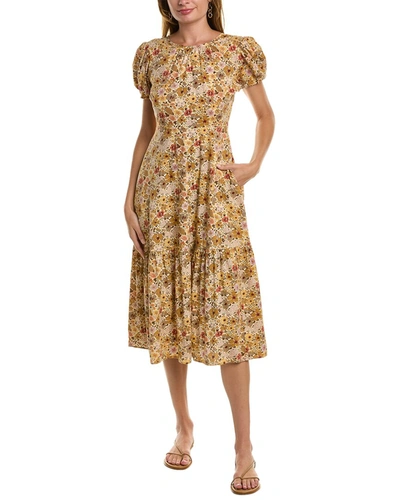 Shop Madewell Libby Midi Dress In Beige