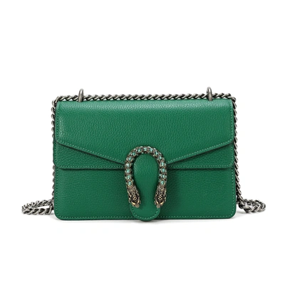 Shop Tiffany & Fred Paris Tiffany & Fred Crystal Dragon Leather Crossbody Bag In Green