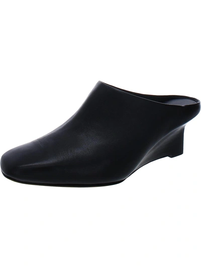Shop Vince Benita Womens Leather Slip On Wedge Heels In Black