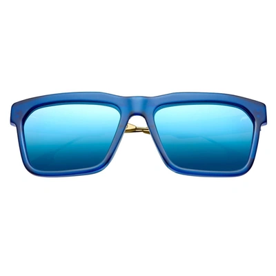 Ivi Vision Deano - Antique Brass / Pacific Blue Flash Lens In Matte Midway Blue In Multi