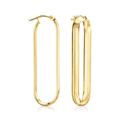 Ross-simons Italian 14kt Yellow Gold Paper Clip Link Hoop Earrings In Yellow