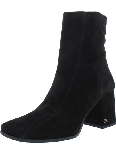 Sam Edelman Ivette Womens Suede Square Toe Ankle Boots In Black