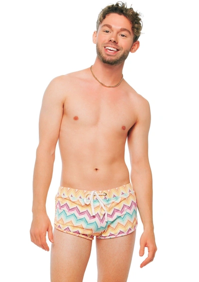 Shop Jmp The Label Lima Unisex Dolphin Short - Kaleidoscope In Multi