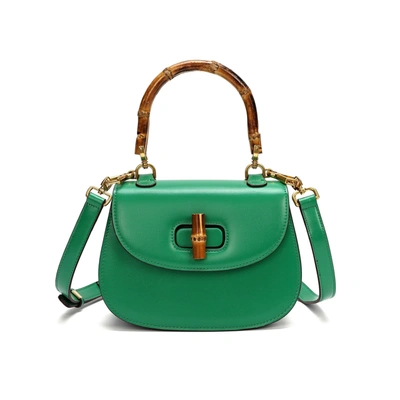 Shop Tiffany & Fred Paris Tiffany & Fred Smooth Leather Satchel/shoulder Bag In Green