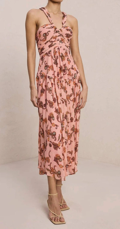 Shop A.l.c Jaylin Cotton Silk Dress In Sandstone Multi In Pink