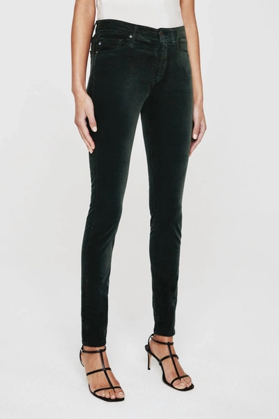 Shop Ag The Farrah Skinny Jeans In Ville Pine Velvet In Black