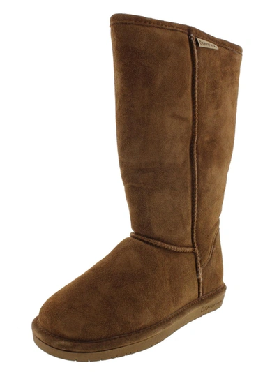 Shop Bearpaw Emma Womens Suede Sheepskin/wool Lined Casual Boots In Brown