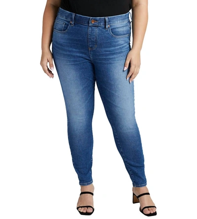 Shop Jag High Rise Valentina Skinny Jean - Plus In Lapiz Blue In Multi