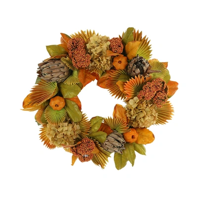 Creative Displays Fall Wreath W/ Hydrangea, Protea And Pumpkins
