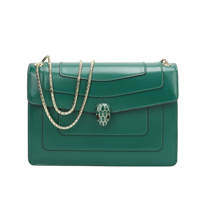 Shop Tiffany & Fred Paris Tiffany & Fred Smooth Leather Foldover Crossbody/shoulder Bag In Green