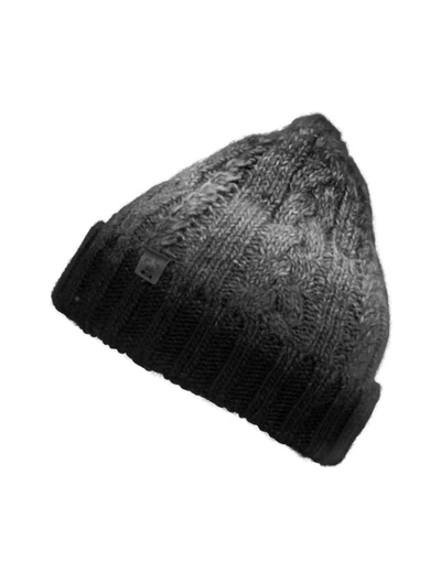 Shop Bickley + Mitchell Cable Knit Melange Beanie In Black