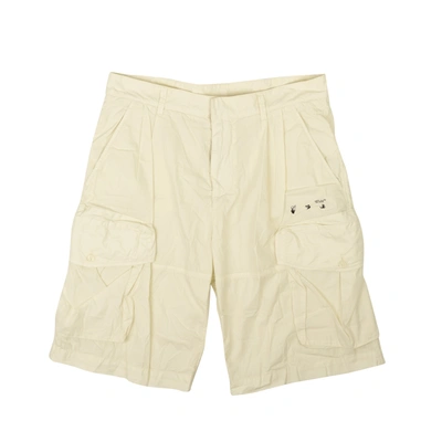 Shop Off-white White Ow Logo Utility Shorts In Yellow