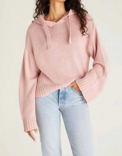 Shop Z Supply Harley Hoodie Sweater In Blush Mood In Multi
