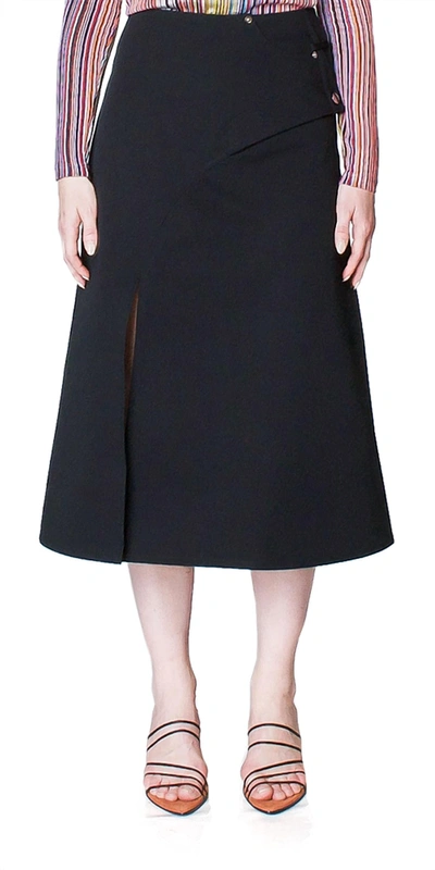 Shop Beaufille Breton Denim Skirt In Black
