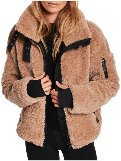 Shop Sam Womens Sherpa Warm Teddy Coat In Brown