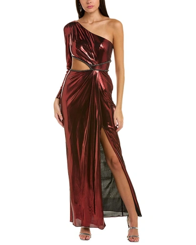 Shop Marchesa Notte One-shoulder Gown In Red