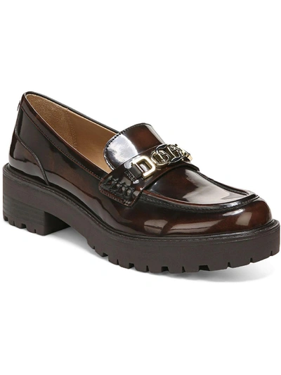 Shop Sam Edelman Teagan Womens Leather Lug Sole Loafers In Brown
