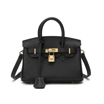 Shop Tiffany & Fred Full-grain Leather Mini Satchel/ Shoulder Bag In Black