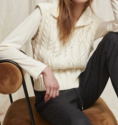 Shop Aldo Martins Sweater With Knit Sleeves In Ivory In Beige