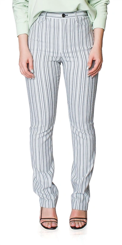 Shop Proenza Schouler White Label High Waisted Suiting Skinny Pants In Grey/black/white In Multi