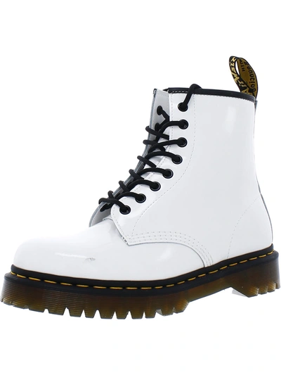 Shop Dr. Martens' Womens Patent Leather Ankle Combat & Lace-up Boots In White