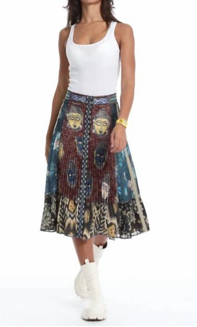 Shop In Earnest Pleated Buddha Skirt In Multi