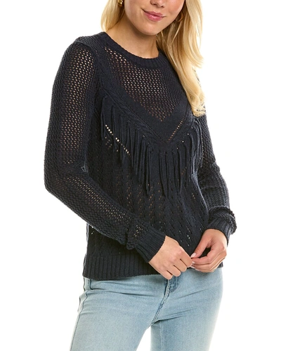 Shop Autumn Cashmere Cotton By  Pointelle Mesh Sweater In Black