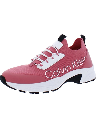 Shop Calvin Klein Vianna Womens Trainer Fitness Slip-on Sneakers In Pink