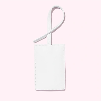 Shop Stoney Clover Lane Textured Luggage Tag In Blanc In White