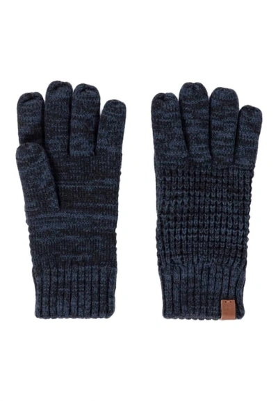 Shop Bickley + Mitchell Waffle Knit Gloves W/ Fleece Lining In Navy Twist In Blue