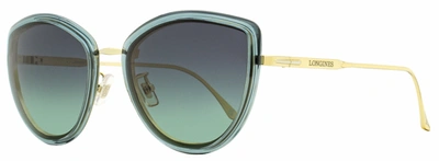 Longines Women's Butterfly Sunglasses Lg0010h 84w Transparent Blue 56mm In Multi