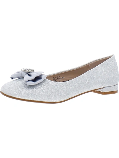 Shop Badgley Mischka Womens Embellished Glitter Loafers In White