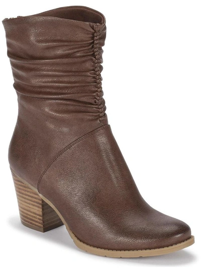 Shop Baretraps Leslie Womens Faux Leather Almond Toe Ankle Boots In Beige