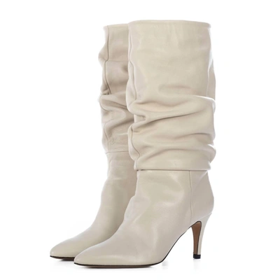 Shop Toral Women's Slouchy Leather Boot In Cream In White