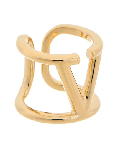 Shop Valentino Vlogo Ring In Gold