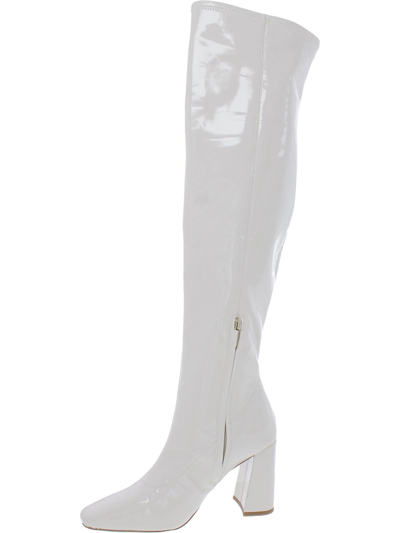 Shop Sam Edelman Cosette Womens Dressy Square Toe Over-the-knee Boots In White