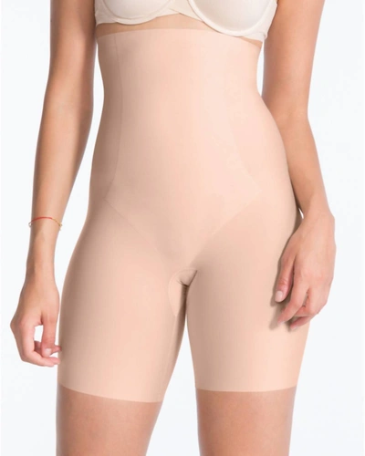 Shop Spanx High-waisted Midthigh Short In Soft Nude In Multi