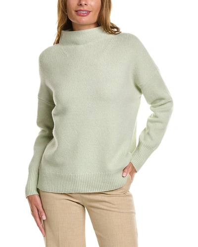Shop Vince Funnel Neck Wool & Cashmere-blend Sweater In Green
