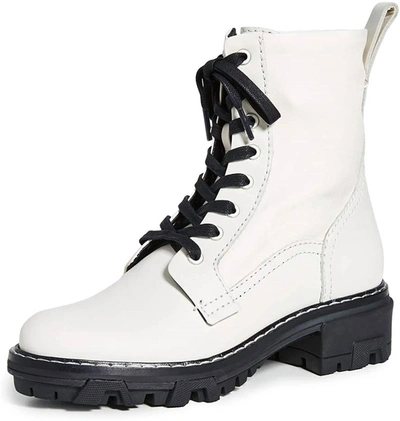 Rag & Bone Shiloh Lace-up Leather Combat Boots In Beige